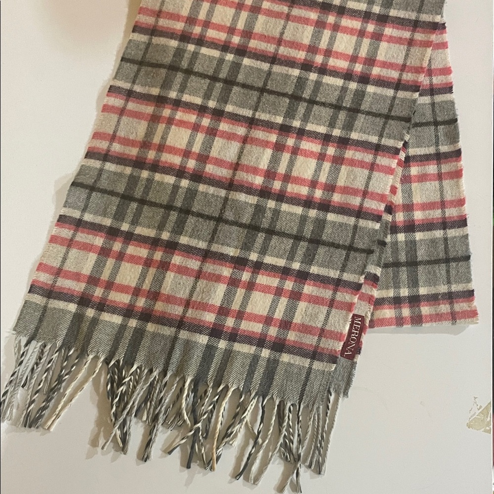 Merona Plaid Scarf in pink, Black, and Cream